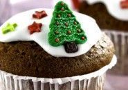Cupcake de natal com chocolate e nozes