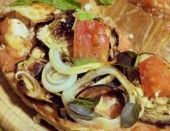 Pizza Funcional de Berinjela, tomate e manjericão
